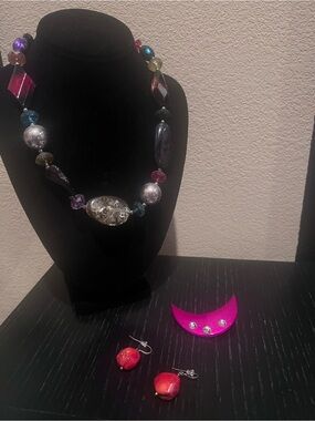 Multicolored Statement Beaded Necklace - Women Jewelry